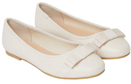 Dorothy Perkins Wide Fit Paris Bow Detail Ballet Pumps, 5, Cream