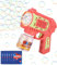 Goxiry Máquina de pompas de jabón eléctrica con luz LED y 150 ml de pompas de jabón líquidas, pistola de burbujas para verano, actividades al aire libre, cumpleaños, fiestas, color rosa