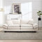 AUKWIK Modernes 2 Sitzer Sofa Doppelsofa, Kleines Stoffcouch mit Armlehne, Ecksofa Couch Loungesofa mit 2 Kissen für Wohnzimmer/Wohnung/Büro, Beige