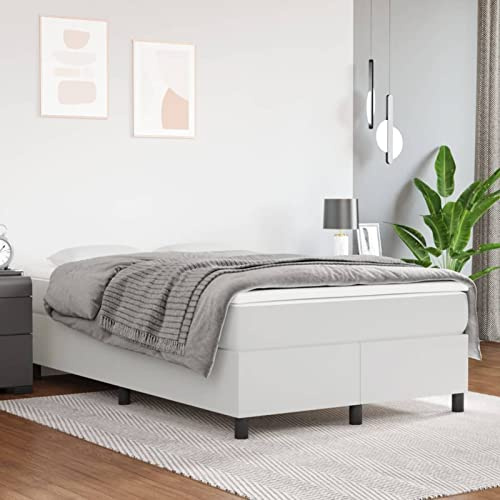 Iiaky 3121036 Giroletto Bianco 120x200 cm in Similpelle Letto,Struttura Letto a Piattaforma E Contenitore sotto Il Letto,Facile da Montare, Senza rumori
