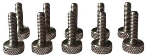 Precisiongeek Tornillos moleteados M3 x 15 mm, acero inoxidable, cabeza moleteada de 10 mm de diámetro, juego de 10 unidades