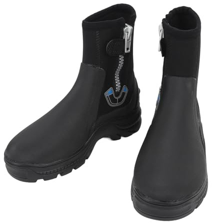 Scarpe da immersione Scarpe subacquee Scarpe professionali Scarpe nervose in neoprene di spessore 5 mm con suola in gomma antiscivolo Fodera morbida Design da nuoto con snorkeling alto (misura 9)