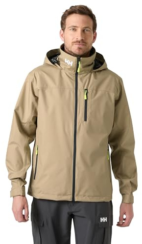 Helly Hansen Men's Crew Hooded Jacket 2.0, Pebble, M