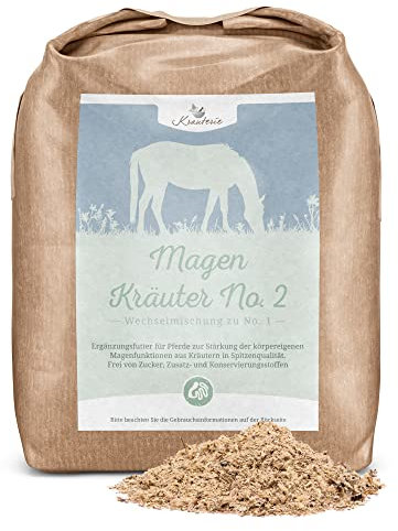 Krauterie Magen Kräuter No. 2 (2000 g) für Pferde in Spitzenqualität - Artgerechtes Ergänzungsfutter aus Pferdekräutern, frei von künstlichen Zusätzen, melassefrei, getreidefrei, zuckerfrei