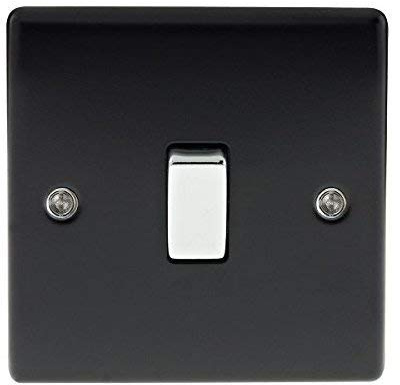 BG Electrical nmb12 1-Gang 2-Way Metal Light Switch - Matt Black