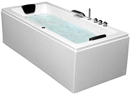 Whirlpool Badewanne Venedig MADE IN GERMANY rechts oder links 180 x 80/190 x 90 oder 200 x 90 cm mit 6 Massage Düsen + MIT Armaturen Eckwanne Spa runde rechte/linke Eckbadewanne innen günstig