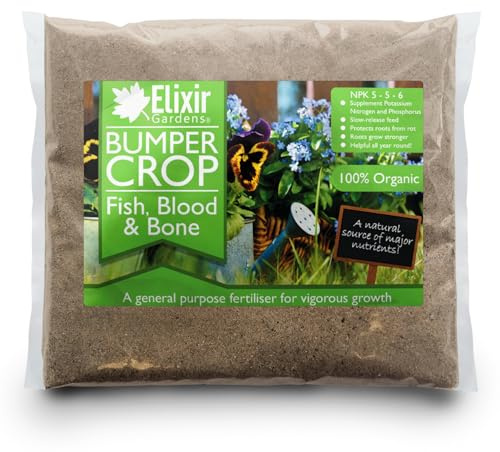 Elixir Gardens Bumper Crop Fish Blood & Bone Fertiliser | 25kg Bag | Treats over 350 sq.m