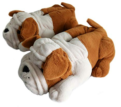Onmygogo Pantofole Invernali da Donna Uomo Bambini a Forma di Bulldog