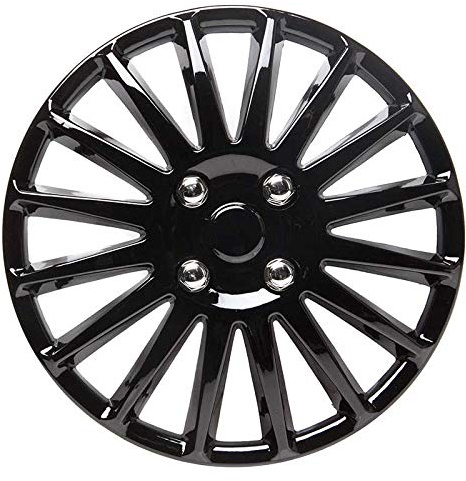 TopTech Speed 14 Inch Wheel Trim Set Gloss Black Set of 4 Hub Caps Covers