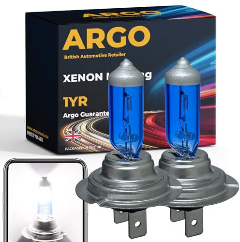 Argo H7 Headlight Bulb 100w Xenon White 6000k 24V High Low Dipped Main Beam H7 477 Headlight Bulb Headlamp Bright Fog Light Lorry Truck HGV 499 PX26D Headlight Bulbs