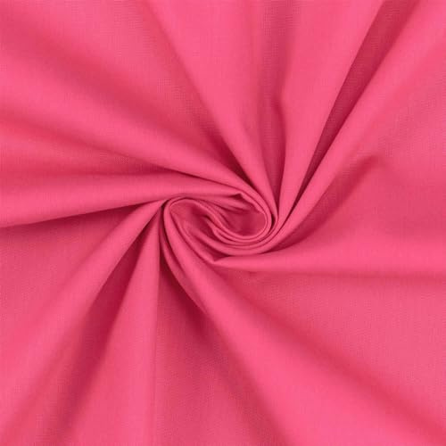 Baumwollstoff Popeline, 100% Baumwolle, Stoff zum Nähen, uni pink (Länge am Stück: ab 50cm / Breite: 148cm)