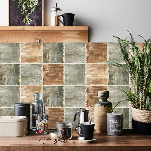 HORIWE Adesivi per piastrelle, 20 x 20 cm, 24 pezzi, in stile marocchino, adesivi per piastrelle, fai da te, cucina, bagno, paraschizzi, pavimento, decorazione per la casa, in PVC, impermeabile, a