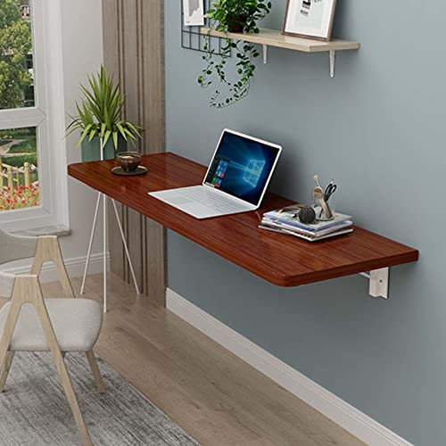 Flytande väggmonterat vikbart köksbord med datorhylla multifunktionellt teak-väggbord (39 x 30 cm)