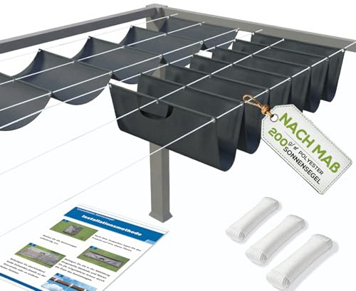Einziehbare Welle Sonnensegel, Nach Maß, UV-Schutz 95%, Anthrazit 1x2m