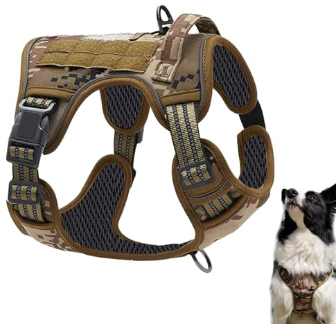 Arnés para Perros de Trabajo,Chaleco Anti Tirones para Adiestramiento - Correa para Mediano Grande Rescate Adiestramiento Actividades Exteriores Correr Acampar Cazar Senderismo Aventuras