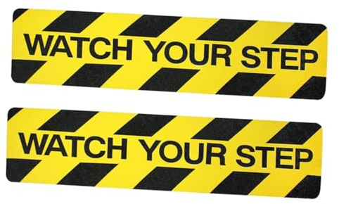 Gatuida 2 piezas Pegatinas de Advertencia Antideslizantes Cinta Adhesiva para Escaleras y Suelos Mojados Señal Precaución Seguridad Paso Seguro