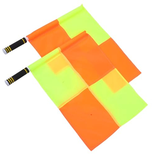 Cabilock 2 Pezzi Bandiera Arbitro con Manico Antiscivolo in Spugna Segnale Portatile per Calcio Pallavolo e Rugby Kit Starter per Giudici Sportivi