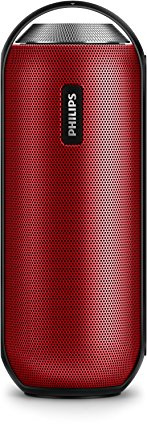 Philips BT6000R/12 tragbarer, kabelloser Lautsprecher (Bluetooth, Spritzwassergeschützt, 12 Watt) rot
