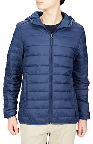 Amazon Essentials Men's Lightweight Water-Resistant Packable Hooded Puffer Jacket