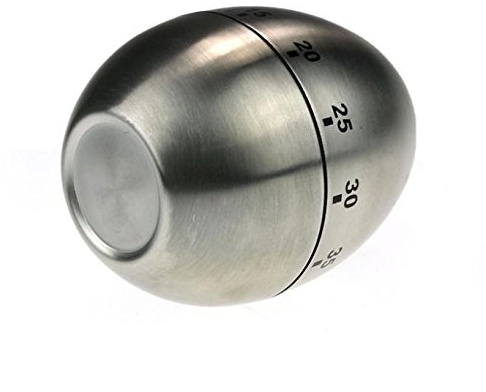 jieGorge Temporizador de cocina en forma de huevo de acero inoxidable con alarma de 60 minutos, cocina, comedor y bar para el día de Pascua (como se muestra)