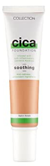 Collection Cosmetics Hydrating Medium Coverage Cica Foundation Infused with Anti-Redness, Vegan Foundation, 30ml, Praline