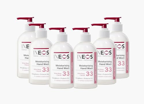 INEOS - Liquid Hand Soap - Moisturising Handwash - Antibacterial - White Rose + Neroli - 250ml - 6 bottles, Packaging May Vary