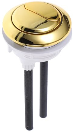 Housoutil Dual Flush Toilet Button, Gold Cistern Replacement Push Button | For Homeowners and Plumbers Replacing Compatible Dual-Flush Cistern Controls in Bathrooms and Guest Toilets, 48 x 57 mm