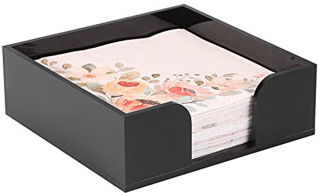 BTSKY Portatovaglioli quadrato in acrilico nero, per la cena, per gli ospiti, per tavolo da pranzo, cucina, ristorante, hotel, ricevimenti e feste, in acrilico