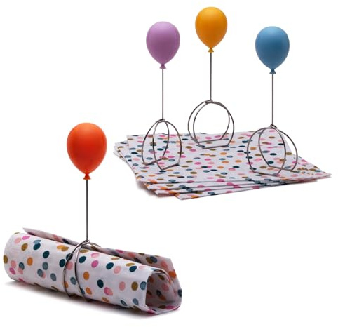 Peleg Design Balloonapkins Napkin Rings – Perfect for Dining Table Décor - Easter Napkins Ring, Birthday Party Table Decorations, Napkin Holder During Meals or Gatherings