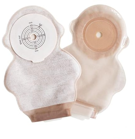 10PCS Colostomy Bag for Kids One-Piece Drainable Ostomy Pouch with Hook and Loop Closure Stoma Bag Child Ileostomy Care Pediatric Colostomy Supplies