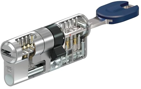 Abus Bravus Mx Pro Magnet. Cilindro de alta seguridad doble embrague, 5 llaves incopiables y tarjeta de propiedad. Color Níquel/Leva larga. Bombín para cerraduras perfil europeo Servilock. (30/50)