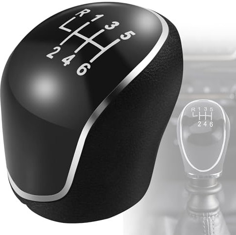 MEMOEVER Gear Knob 6 Speed for Ford Car, Car Shift Knobs Fit for Ford Focus Fiesta Mk2 Mk3 C-Max S-Max Mendeo IV Mk4 Car Gear Shift Knob