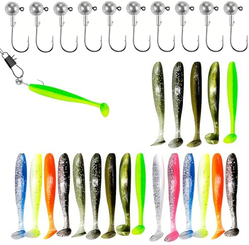 20 Esche Artificiali Mare 10 Circa 5g Ami Piombati Viene Fornito Con Scatola Plastica Trasparente Kit Di Esche Da Pesca Facile Da Riporre E Trasportare Pesca Accessori Perfetto Per Pesca