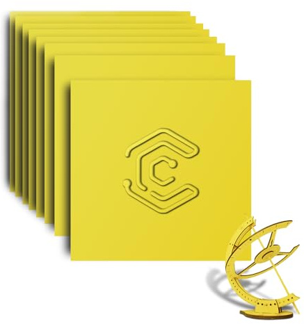 Creatorally Colored Plywood Sheets, 8pcs 300x300x3mm Laser Engraving Materials, Colorful Basswood Board Ideal for DIY CNC Cutting Wood Burning (Yellow)