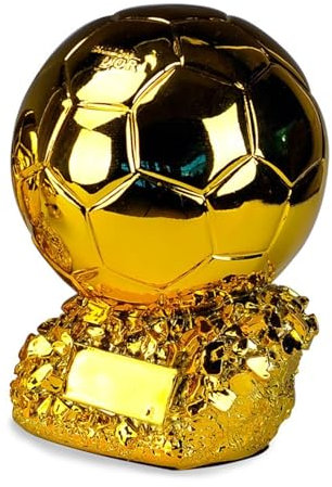 SUSANMAISON Goldener Ballon, Fußballmeisterschaft, Preistrophäe, personalisierbar, Spielerpreis, Fußball-Nachbildung, Fan, Sammlerstück, Geburtstagsgeschenk, 21 cm