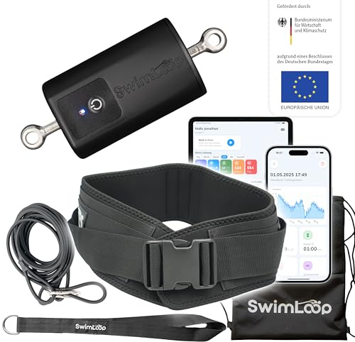 SwimLoop-Bundle Aktivitätstracker Light + Schwimmgurt - Top Schwimmtrainer für zu Hause, Widerstandstraining, stationäres Schwimmen, Schwimmband als Alternative zur Gegenstromanlage