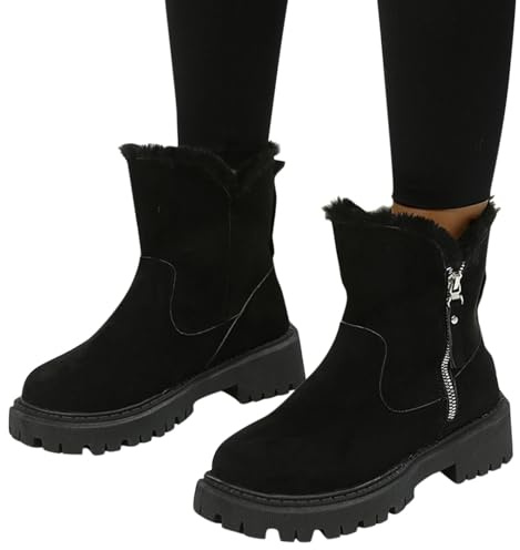 stivali neve donna, Comode Impermeabili Imbottiti Snow Boots Alla Caviglia Calde Foderato All'Aperto Scarponi Doposci Antiscivolo Con Pelliccia Stivali Stivaletti Invernali 39/EU