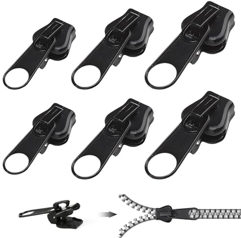 CICISTORY Reparador-cremallera Universal, Ajustable Zipper Repair Kit, Cursor Cremalleras Tirador cremallera para Chaqueta, Bolso, Mochilas