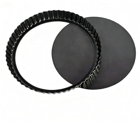 specialformer frukttårta form med avtagbar lös botten non-stick kolstål bakplåt för tårtor, pajer, quiches, brownies (9 inch Round)