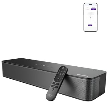 ULTIMEA 2.1 Ch Soundbar Per TV, Subwoofer Integrato, All-In-One Per PC E Giochi. App Controllo, 132W Potenza Picco, Bluetooth 5.4, OPT/AUX Ingressi, Montaggio A Parete, Poseidon M20 Pro