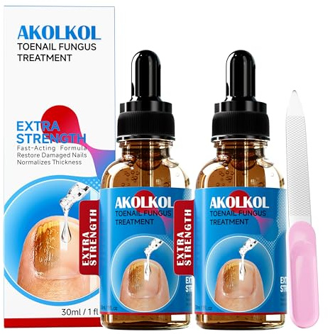Toenail Fungus Treatment Extra Strength, Natural Plant Extract Nail Repair for Thick, Discolored & Damaged Nails, Toe Nail Fungus Treatments for Athletes Foot 2PCS