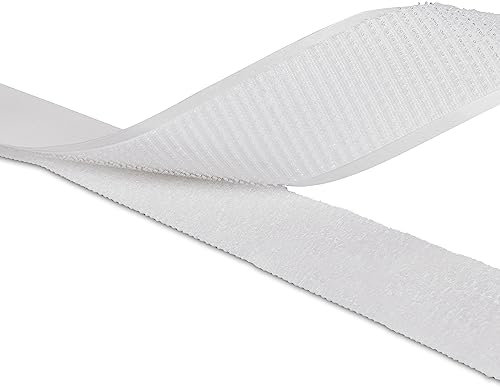 Kardborrband Självhäftande, Set med Krok och Svettband 16 mm Vit, i Vitt eller Svart och Olika Format Valbart