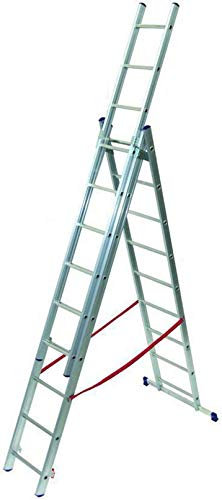 Scala alluminio telescopica Facal Euro Stilo 3 rampe x 7 gradini mt 6,00