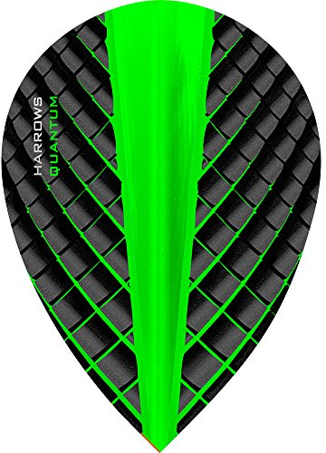 Harrows Quantum Dart Flights - 100 Micron - Pear - 3D Effect - 1 Set (3) (Green)