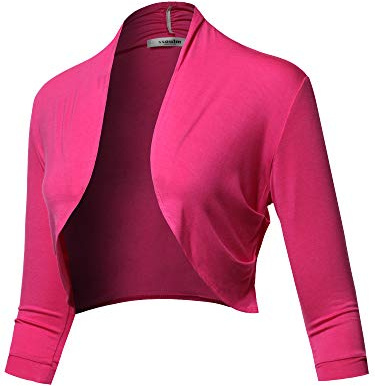 Women's Open Front Knit Blazer - Stretchy Soft Cardigan Jacket for Business Casual Office, Slim Fit Lightweight Work Blazer Fuchsia XL