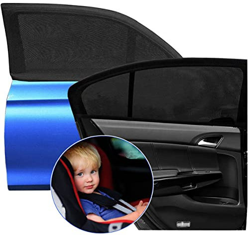 Goosky Window Shades for Baby, Sun Shades for Kids, UV Protection for Adults, Pets - Car Blinds Fits Most Vehicles (2 Pack)
