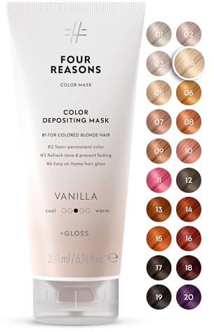 FOUR REASONS Color Mask, Vanilla Blonde (27 Colours) – Hair Gloss & Colour Depositing Conditioner – Semi Permanent Hair Toner for Colour-Treated Hair Colour For Women – Vegan & Cruelty-Free – 200 ml