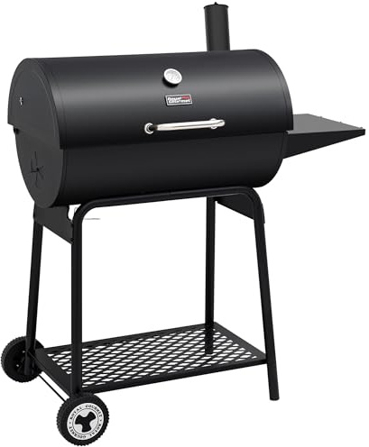 Royal Gourmet CC1830 28 Inch Barrel Charcoal Grill with Warming Rack, Outdoor BBQ Grill with 626 Sq. In. Grilling Space for Backyard, Patio and Parties, Black