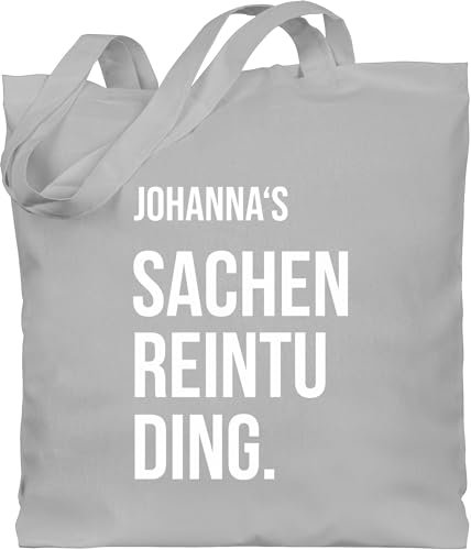 Baumwolltasche - Taschen - Damen - Sachenreintuding mit Name personalisiert I Sachen Reintu Ding Name | Stoffbeutel mit Spruch - Unisize - Hellgrau - sprüche einkaufsbeutel