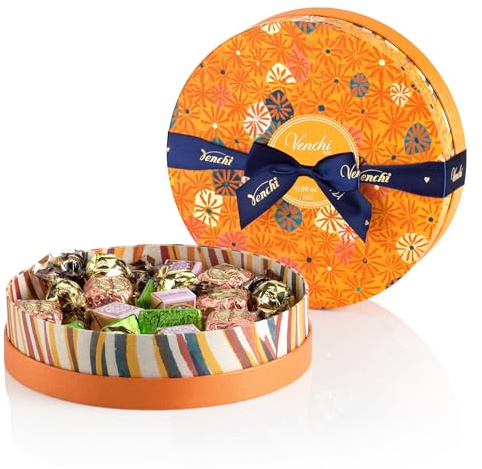 Venchi - Murrine Collection - Medium Orange Hamper with Assorted Chocolates, Gift Idea for Birthday and Anniversary, 14.1 oz